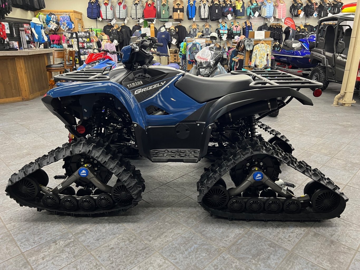 VTT Yamaha Grizzly 700 EPS SE 2025 Bleu & Noir avec Treuil, Jantes & Chenilles Camso X4S