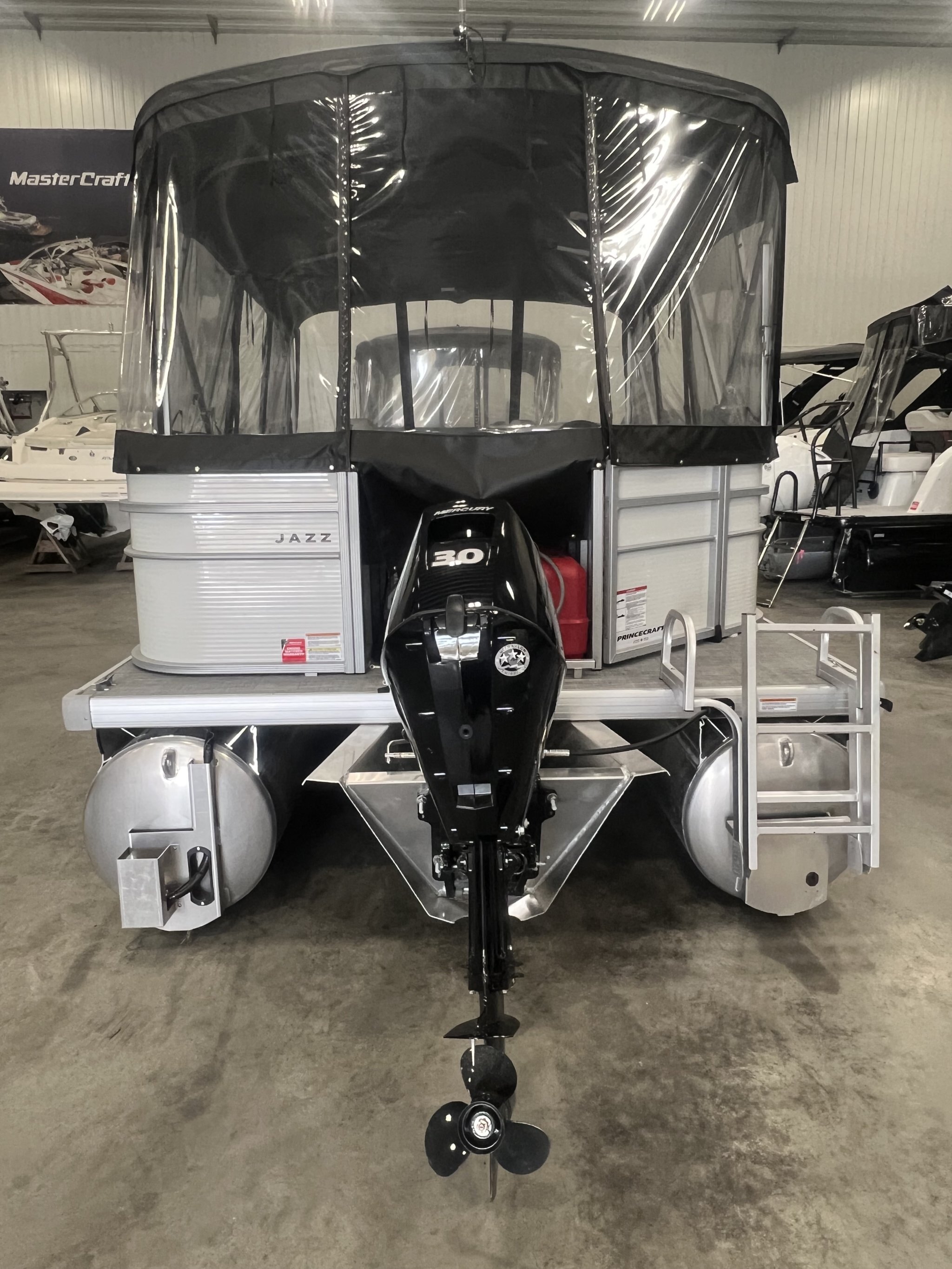 Ponton Princecraft Jazz 19 4S 2026 Blanc, Moteur Mercury 30HP, Toit Campeur, Système Audio & Plus!