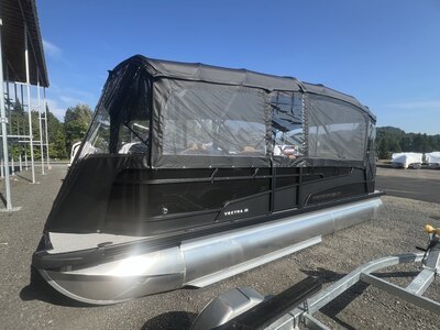 Ponton Princecraft Vectra 23RL-SS Sport 2027 Noir sur Tan, Moteur Mercury 115hp Pro XS, Toit Campeur, Table, Système de Sons Kicker &+