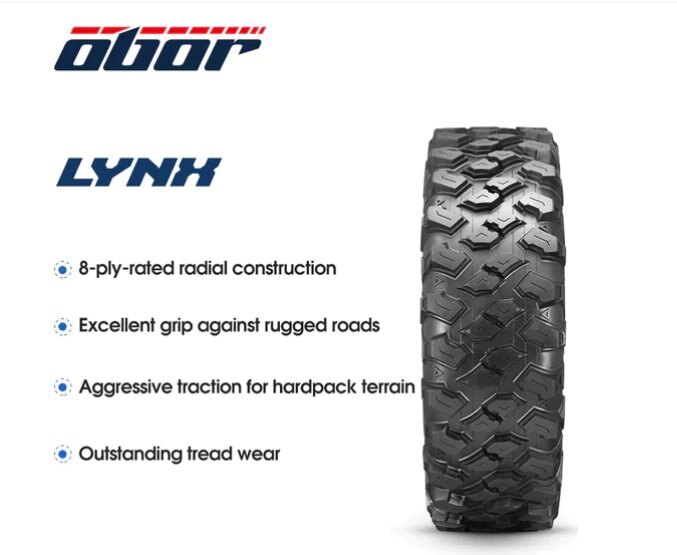 Set of 4 (FOUR) 27" Obor Lynx Tires