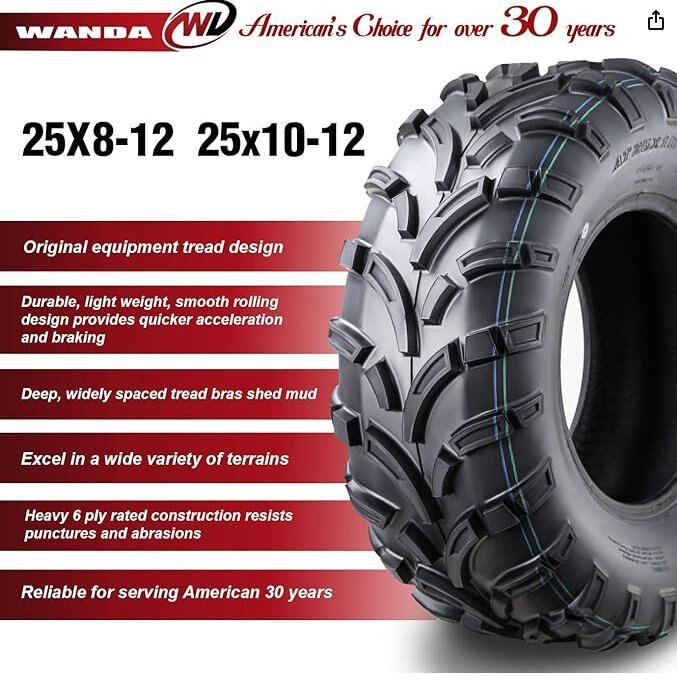 Set of 4 (FOUR) 25" Wanda P373 Tires