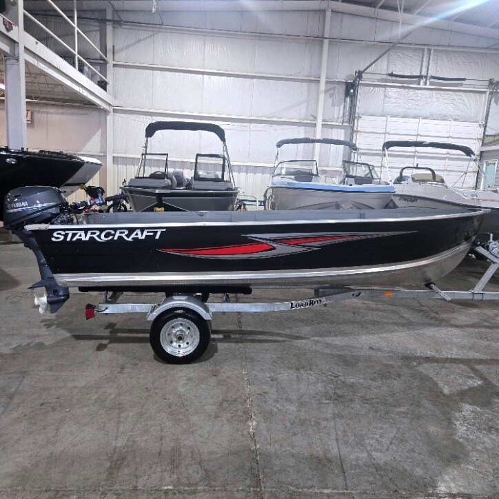 STARCRAFT FISHING PACKAGE W/25 HP YAMAHA OUTBOARD, TRAILER AND FUEL TANK. BOAT SHOW PRICES NOW!