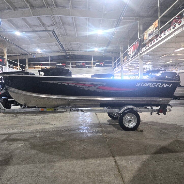 STARCRAFT FISHING PACKAGE W/25 HP YAMAHA OUTBOARD, TRAILER AND FUEL TANK. BOAT SHOW PRICES NOW!