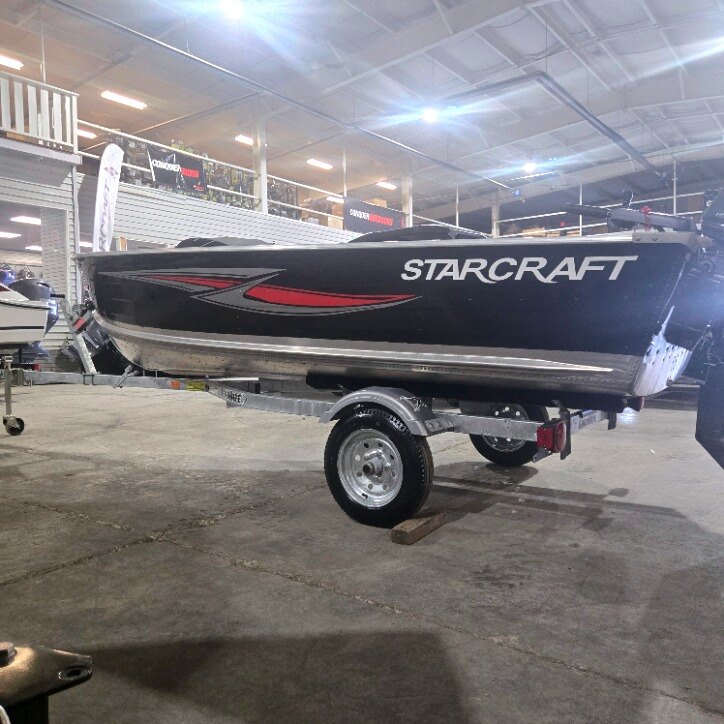 STARCRAFT FISHING PACKAGE W/25 HP YAMAHA OUTBOARD, TRAILER AND FUEL TANK. BOAT SHOW PRICES NOW!