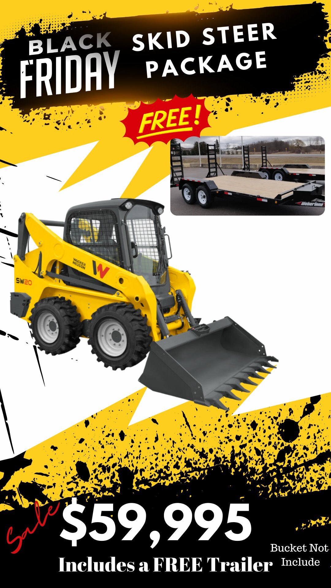 SW20 SKID STEER LOADER WITH FREE TRAILER