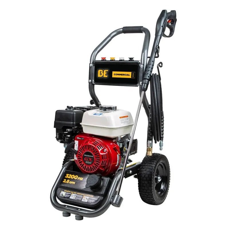 BE Power 3,200 PSI 2.8 GPM Gas Pressure Washer with Honda GX200 Engine and AR Triplex Pump