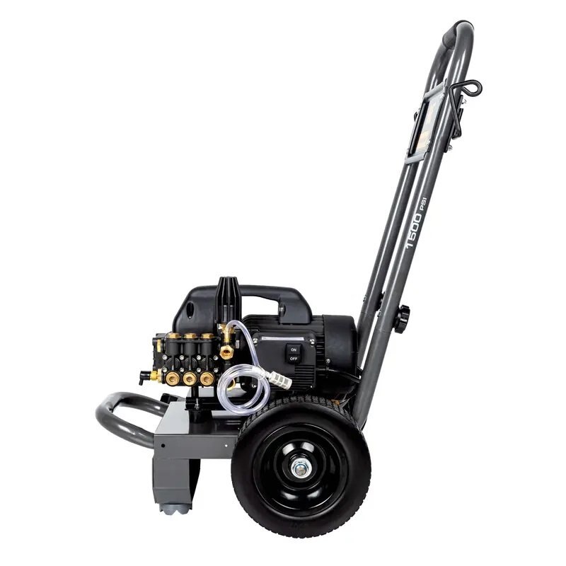 BE Power 1,500 PSI 1.6 GPM Electric Pressure Washer with Powerease Motor and Triplex Pump