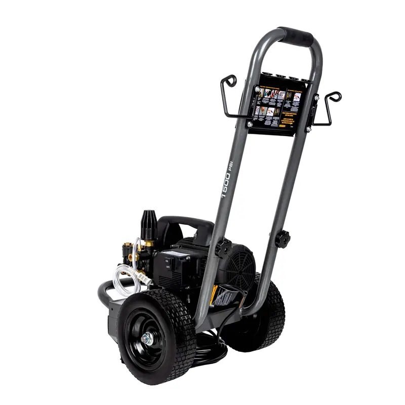 BE Power 1,500 PSI 1.6 GPM Electric Pressure Washer with Powerease Motor and Triplex Pump