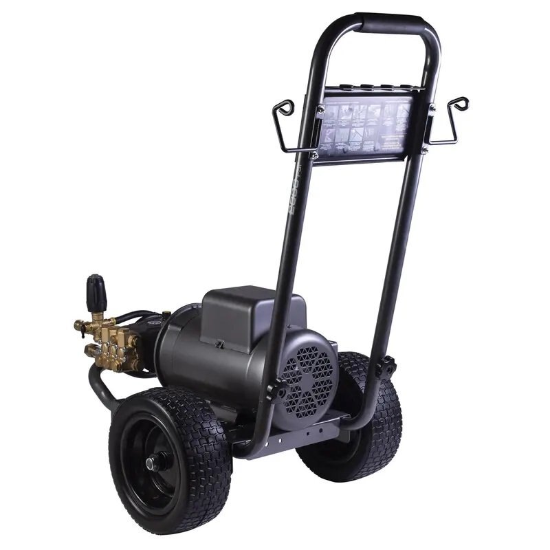 BE Power 2,000 PSI 3.5 GPM Electric Pressure Washer with Baldor Motor and General Triplex Pump