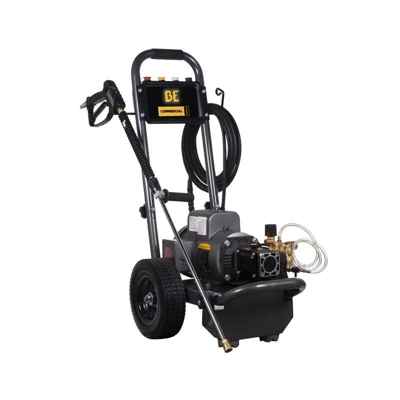 BE Power 1,100 PSI 1.5 HP 2.0 GPM Electric Pressure Washer with Baldor Motor and Triplex Axial Pump