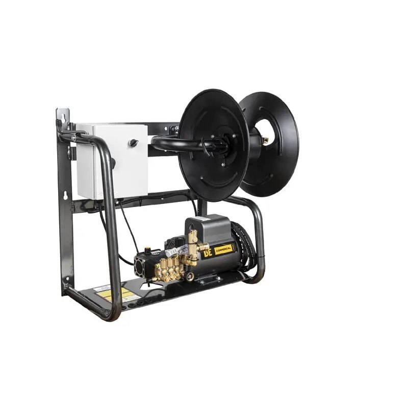 BE Power 1,500 PSI 2.0 GPM Wall Mount Electric Pressure Washer with a Baldor Motor and AR Triplex Pump