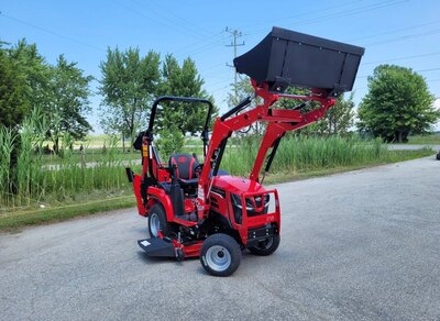 2026 Mahindra 1120 HST with Loader, Backhoe, Mower
