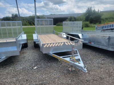5 X 14 Single Axle Open Rail Utility Trailer
