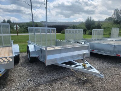6 X 10 Single Axle Open Rail Utility Trailer