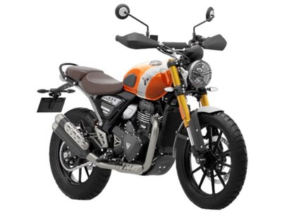 2026 Triumph SCRAMBLER 400 X Aluminum / Baja Orange