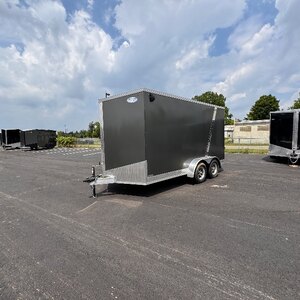 Aluminum 7x14Vee 7FT INT Tandem Enclosed Trailer