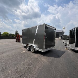 Aluminum 7x14Vee 7FT INT Tandem Enclosed Trailer