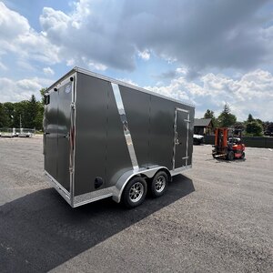 Aluminum 7x14Vee 7FT INT Tandem Enclosed Trailer