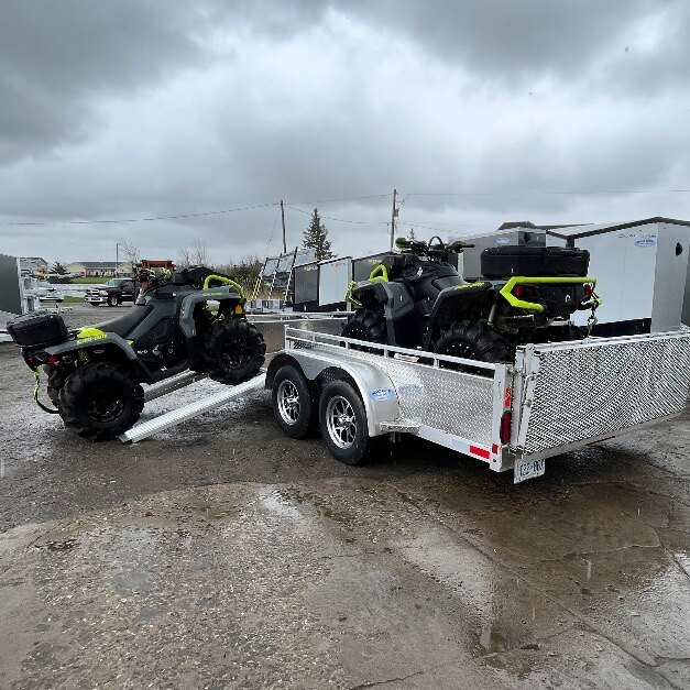 Aluminum 7x16 Tandem Axle Side load ATV Trailer with rear Byfold