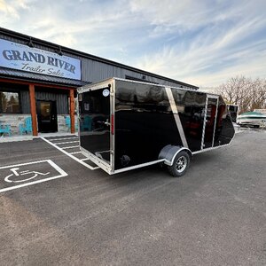 Aluminum 7x16 2 place Hybrid Snowmobile/ 2 ATV Trailer