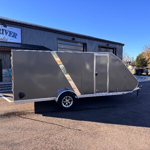 Aluminum 7x16 2 place Hybrid Snowmobile/ 2 ATV Trailer