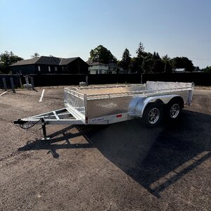 Aluminum 7x14 Tandem Axle Bifold ramp Landscape Utility Trailer