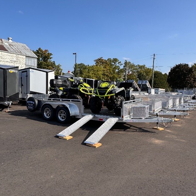 Aluminum 7x16 Tandem Axle Side load ATV Trailer with rear Byfold