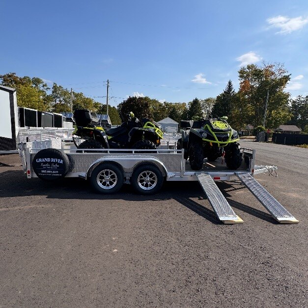 Aluminum 7x14 tandem axle Side Load ATV Trailer