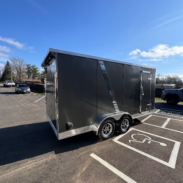 Aluminum 7x16+Vee Tandem Axle 7FT INT Height Enclosed Trailer