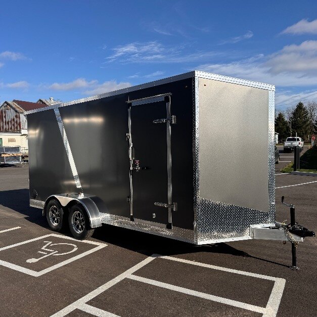 Aluminum 7x16+Vee Tandem Axle 7FT INT Height Enclosed Trailer