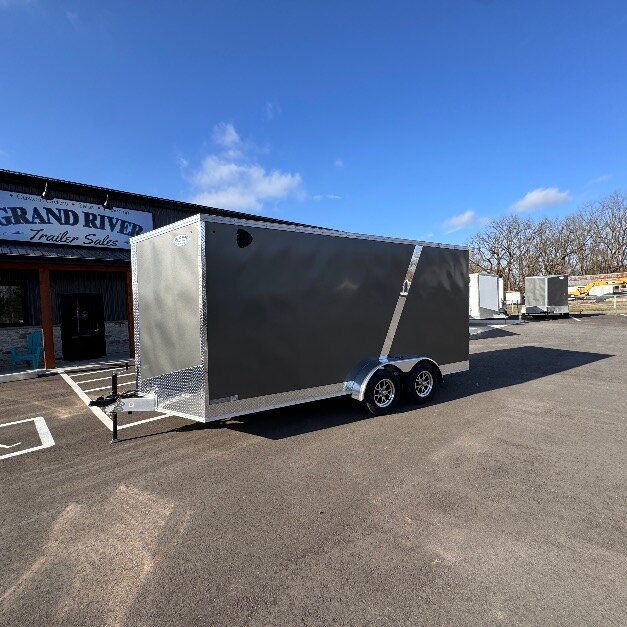 Aluminum 7x16+Vee Tandem Axle 7FT INT Height Enclosed Trailer