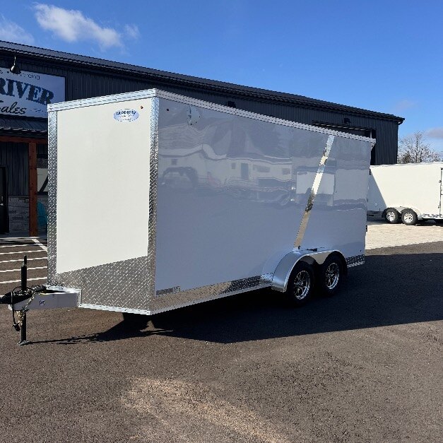 Aluminum 7x16+Vee Tandem Axle 7FT INT Height Enclosed Trailer