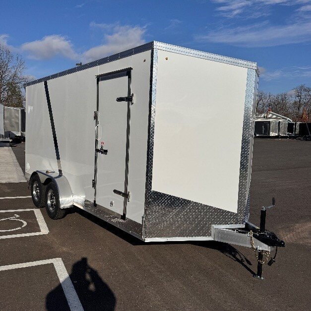 Aluminum 7x16+Vee Tandem Axle 7FT INT Height Enclosed Trailer