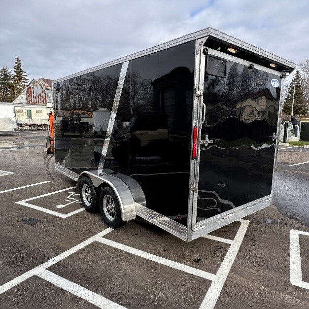 Aluminum 7x16 7FT INT Tandem Enclosed cargo Trailer