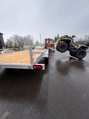 Aluminum 7x14 Single Axle 3 place Side Load ATV trailer