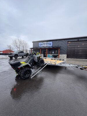 Aluminum 7x14 Single Axle 3 place Side Load ATV trailer