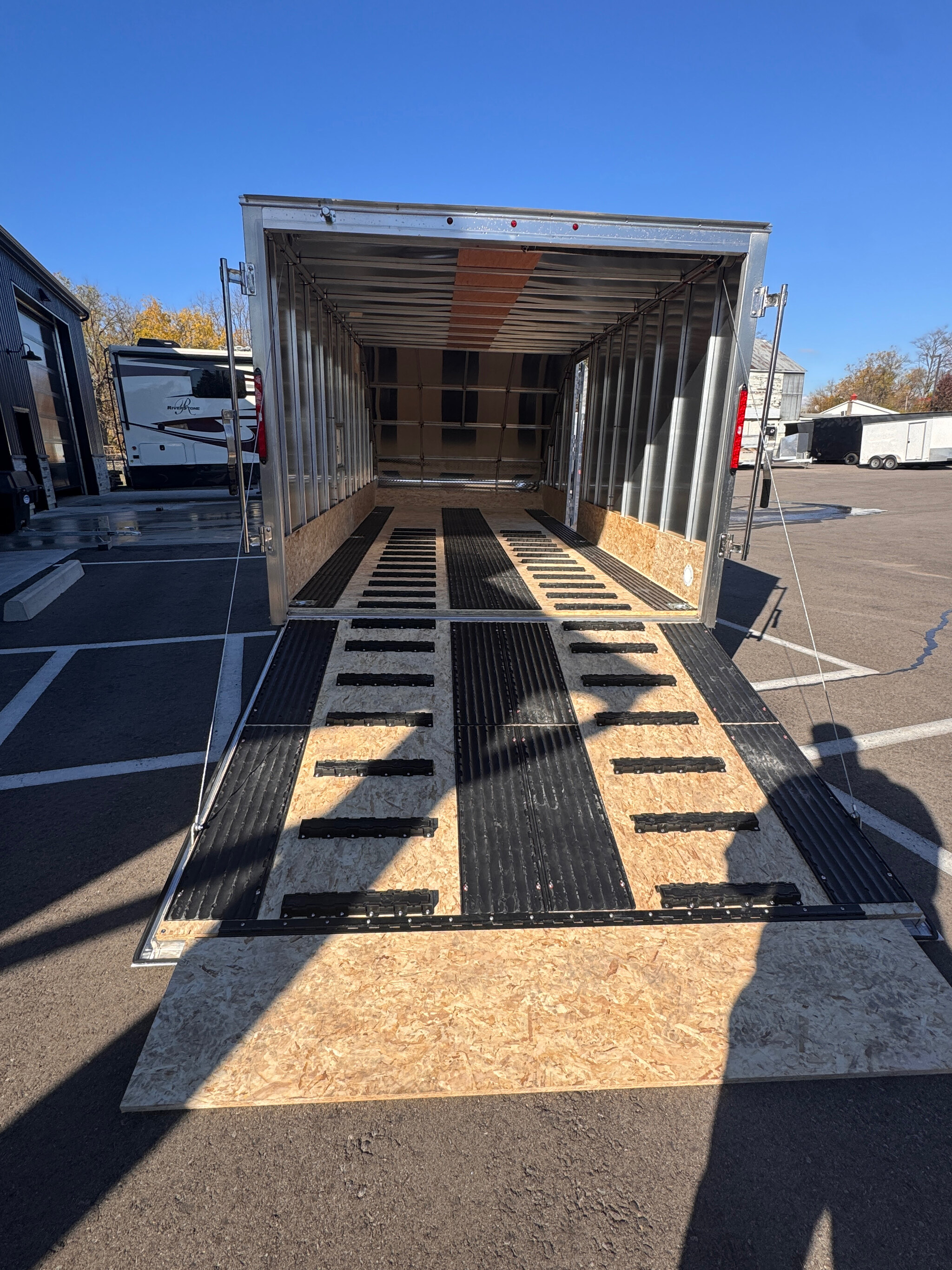 Aluminum 7x16 2 place Hybrid Snowmobile/ 2 ATV Trailer