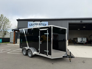 7x14 Tandem 7FT Interior Enclosed cargo trailer ramp door