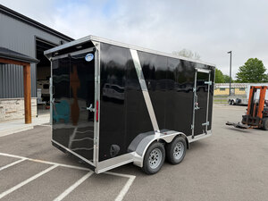 7x14 Tandem 7FT Interior Enclosed cargo trailer ramp door