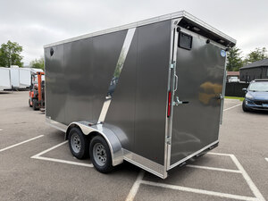 7x14Vee 7FT INT Tandem Axle Enclosed cargo Trailer rear ramp