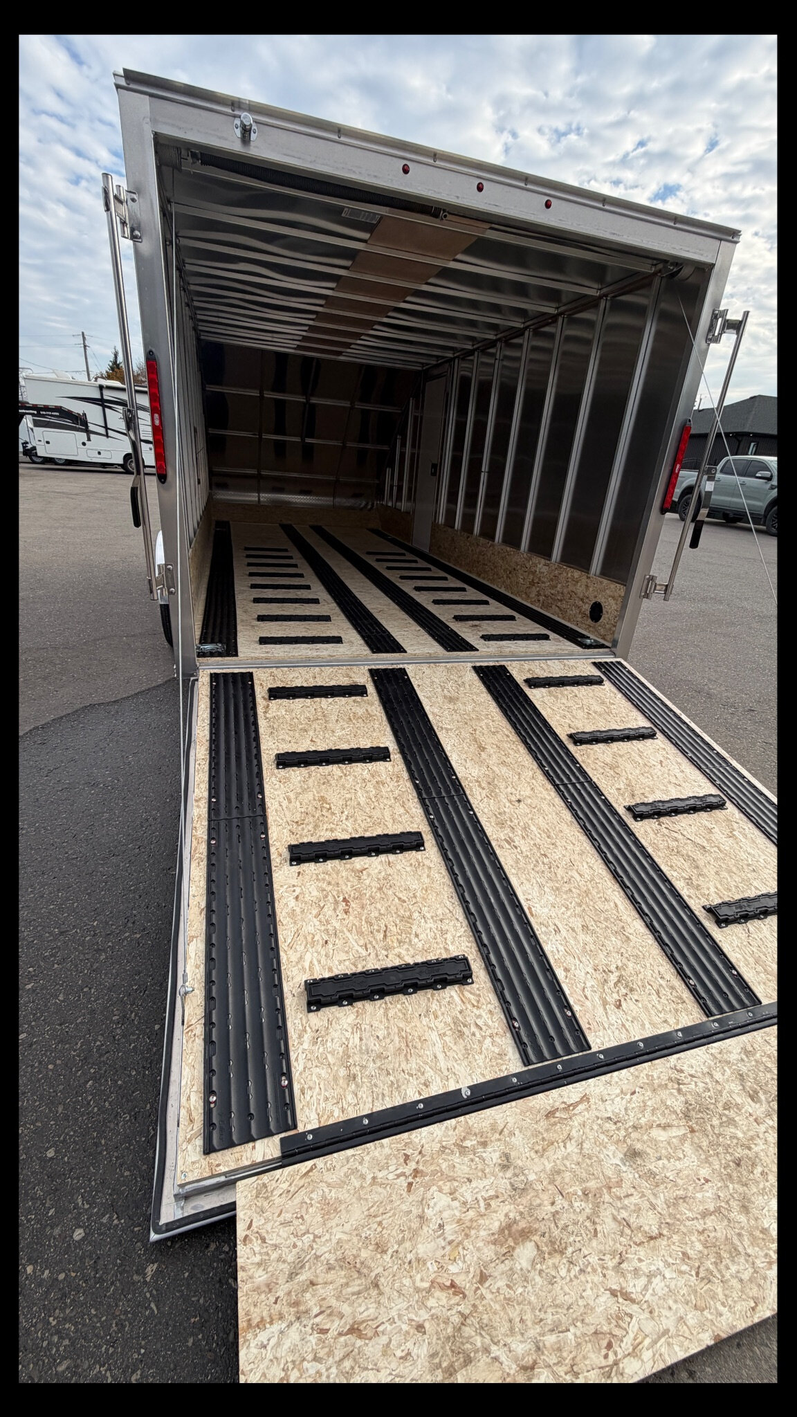 Aluminum 7x16 2 place Hybrid Snowmobile/ 2 ATV Trailer
