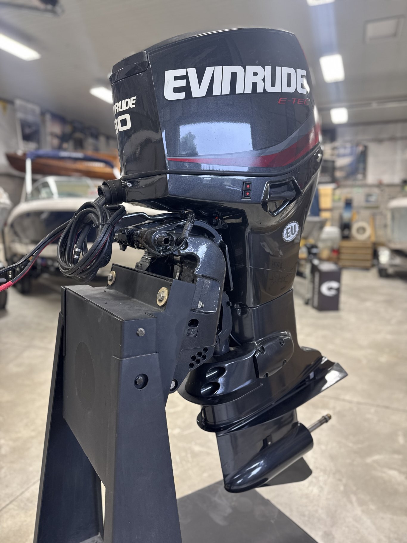 2020 Evinrude 90 EXLPT Etec Engine and Complete Rigging with Controls On Consignment