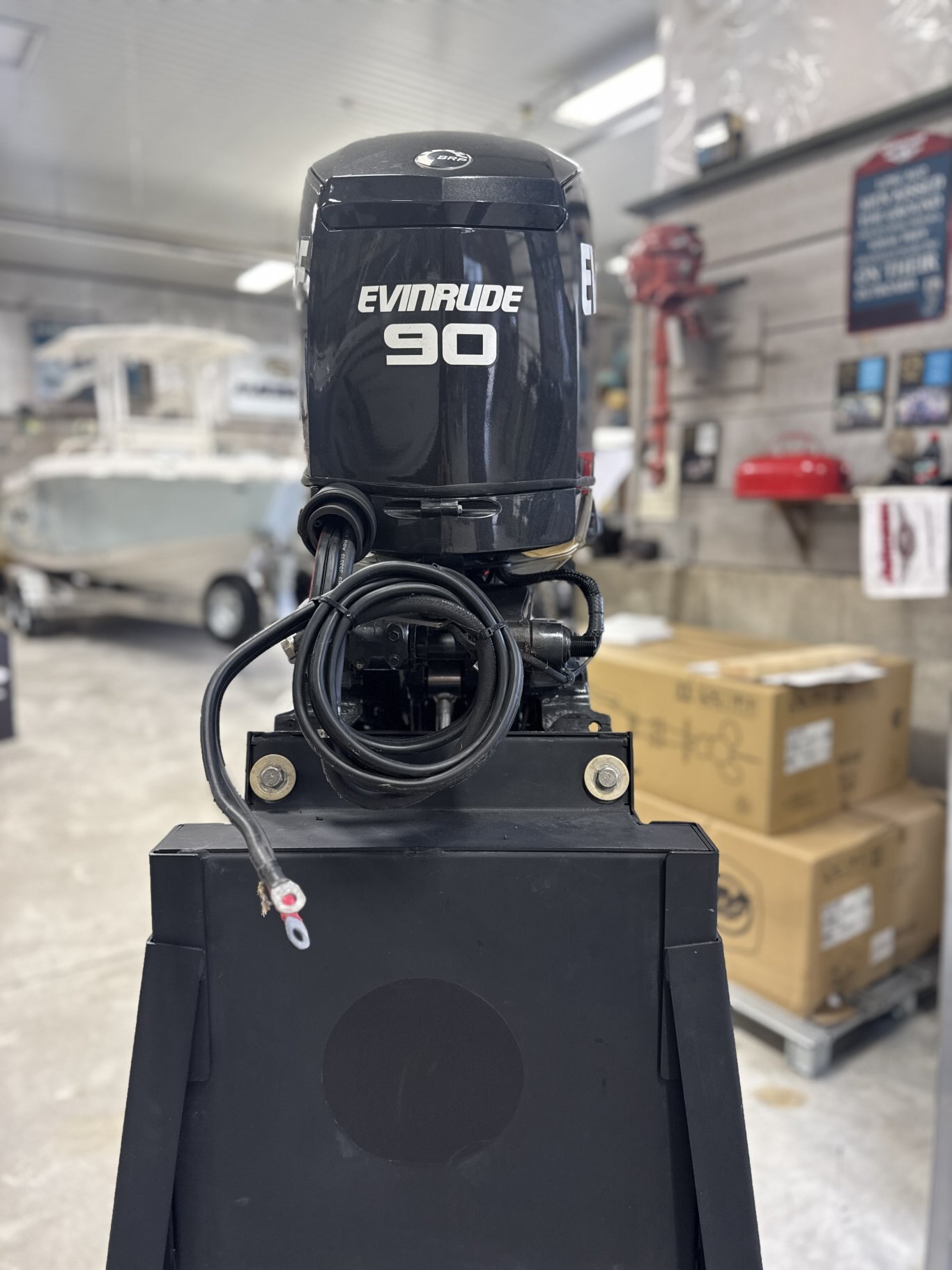 2020 Evinrude 90 EXLPT Etec Engine and Complete Rigging with Controls On Consignment