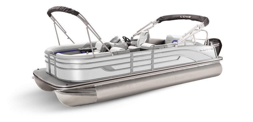 Lowe Boats SS 250CL White Metallic Exterior Grey Upholstery with Blue Accents