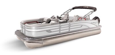 Lowe Boats SS 250DL White Metallic Exterior - Grey Upholstery with Red Accents