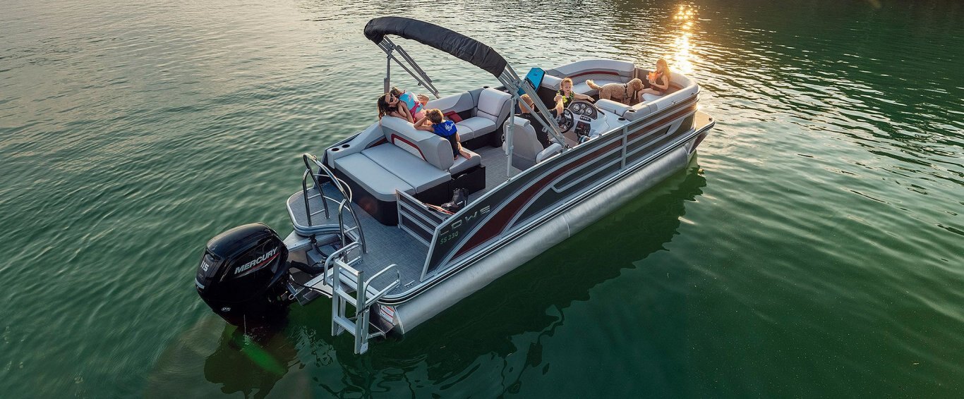 Lowe Boats SS 230CL Charcoal Metallic Exterior Grey Upholstery with Red Accents