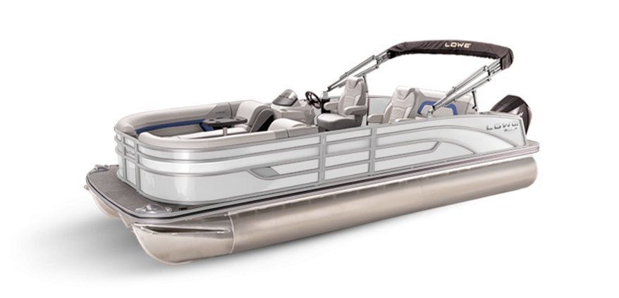Lowe Boats SS 230DL White Metallic Exterior Grey Upholstery with Blue Accents