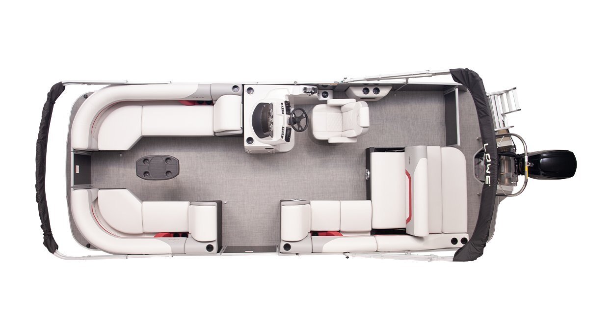 Lowe Boats SS 210CL Black Metallic Exterior Grey Upholstery with Red Accents