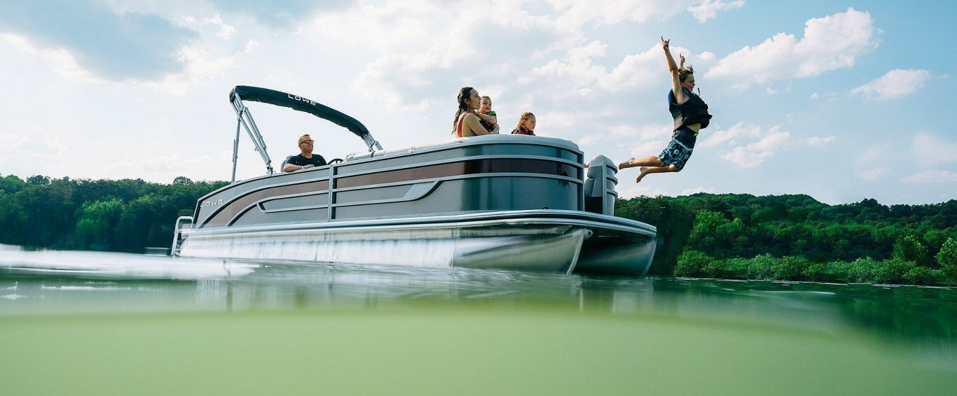 Lowe Boats SS 210CL Black Metallic Exterior Grey Upholstery with Red Accents