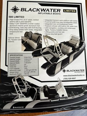 2025 Blackwater 580 Limited with 140 Tohatsu